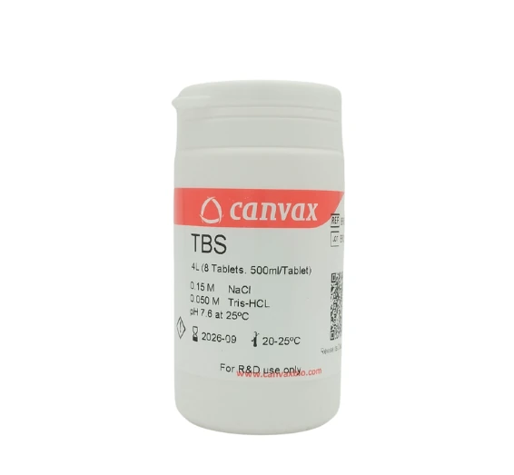 TBS Buffer Tablets – 4 L (8 tablets) TBS Tablets, 4 L total (8 × 500 mL per tablet) – Canvax