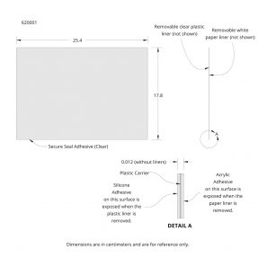 620001 SecureSeal adhesive sheet drawing